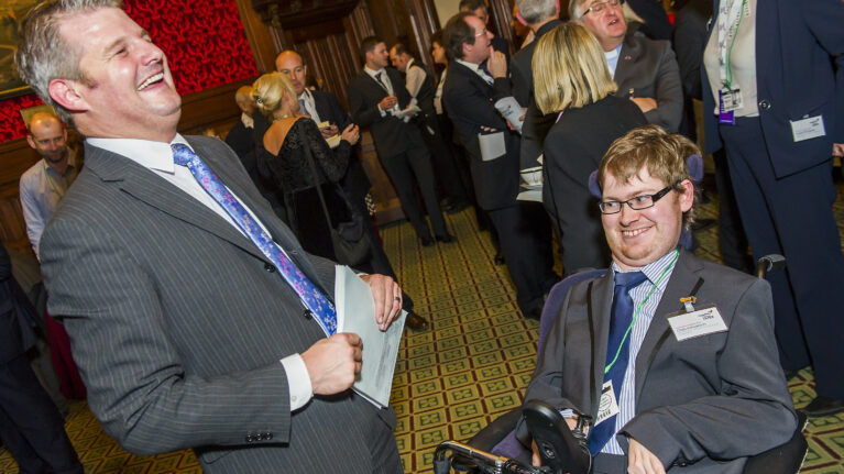 Stuart Andrew, Conservative MP for Pudsey and Chris Edmondson at Together for Short Lives' Westminster reception, 2013