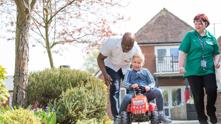 Boy with carer