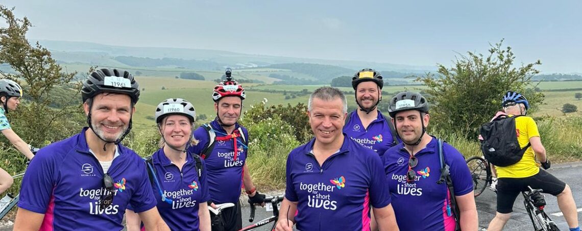 Cyclists at fundraiser