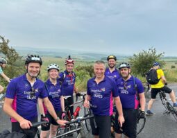 Cyclists at fundraiser