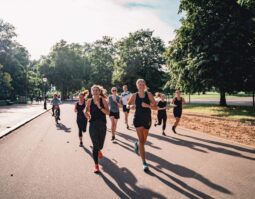 runners in a park